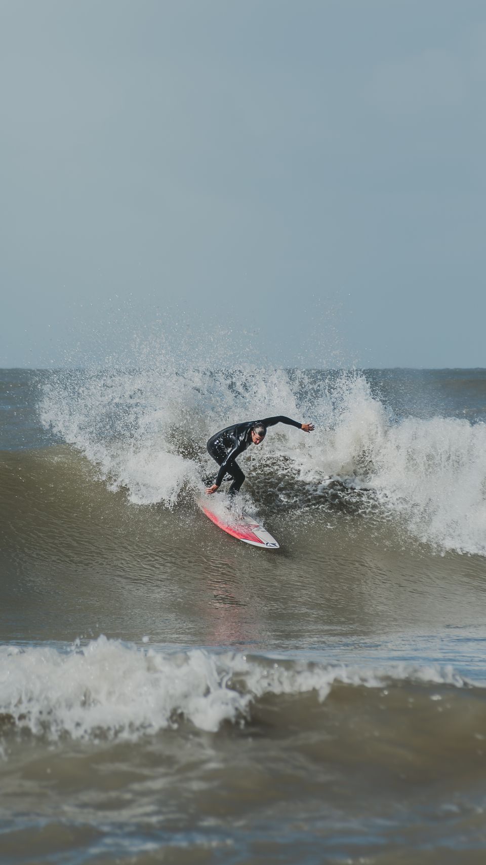 Surfer riding a wave